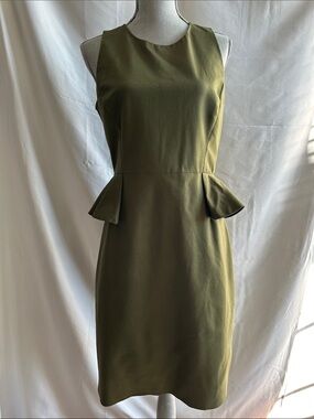 Kate Spade Havana Peplum Sheath Dress in Olive